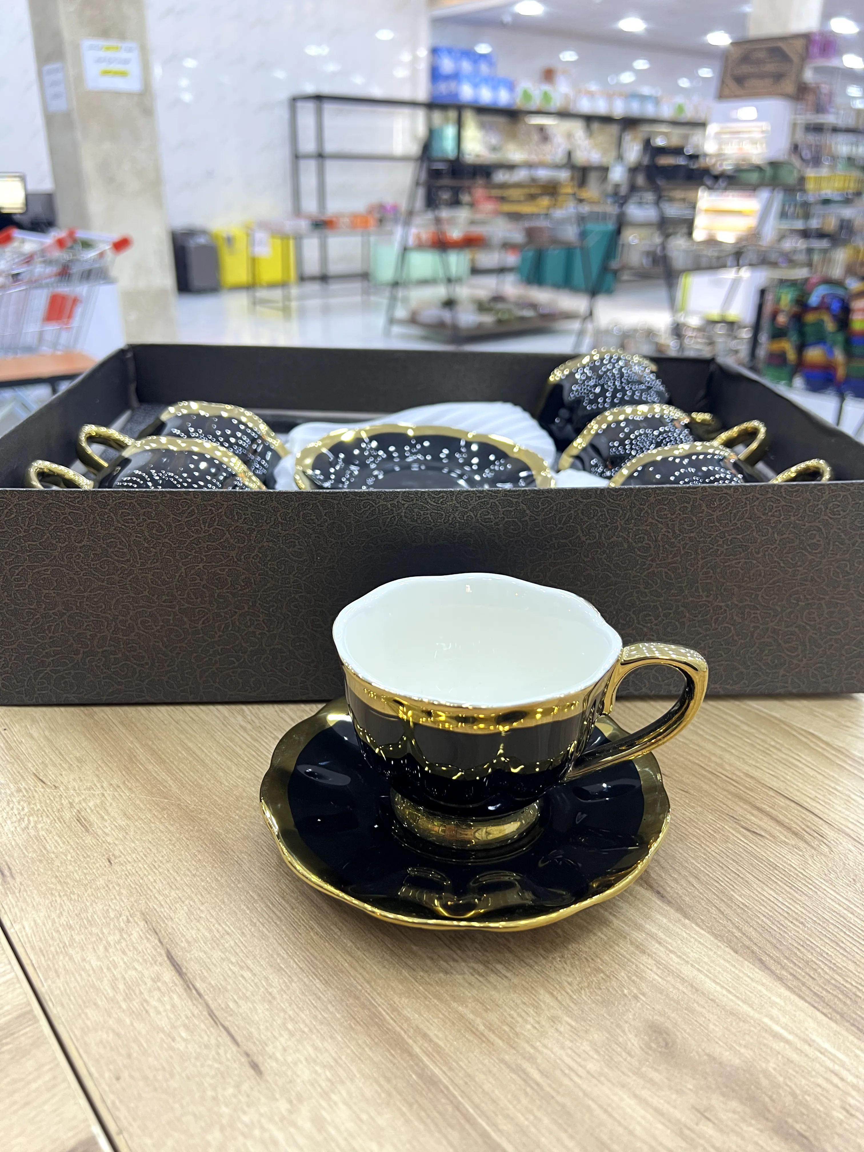 ست چای خوری سرامیکی مشکی 1298-14