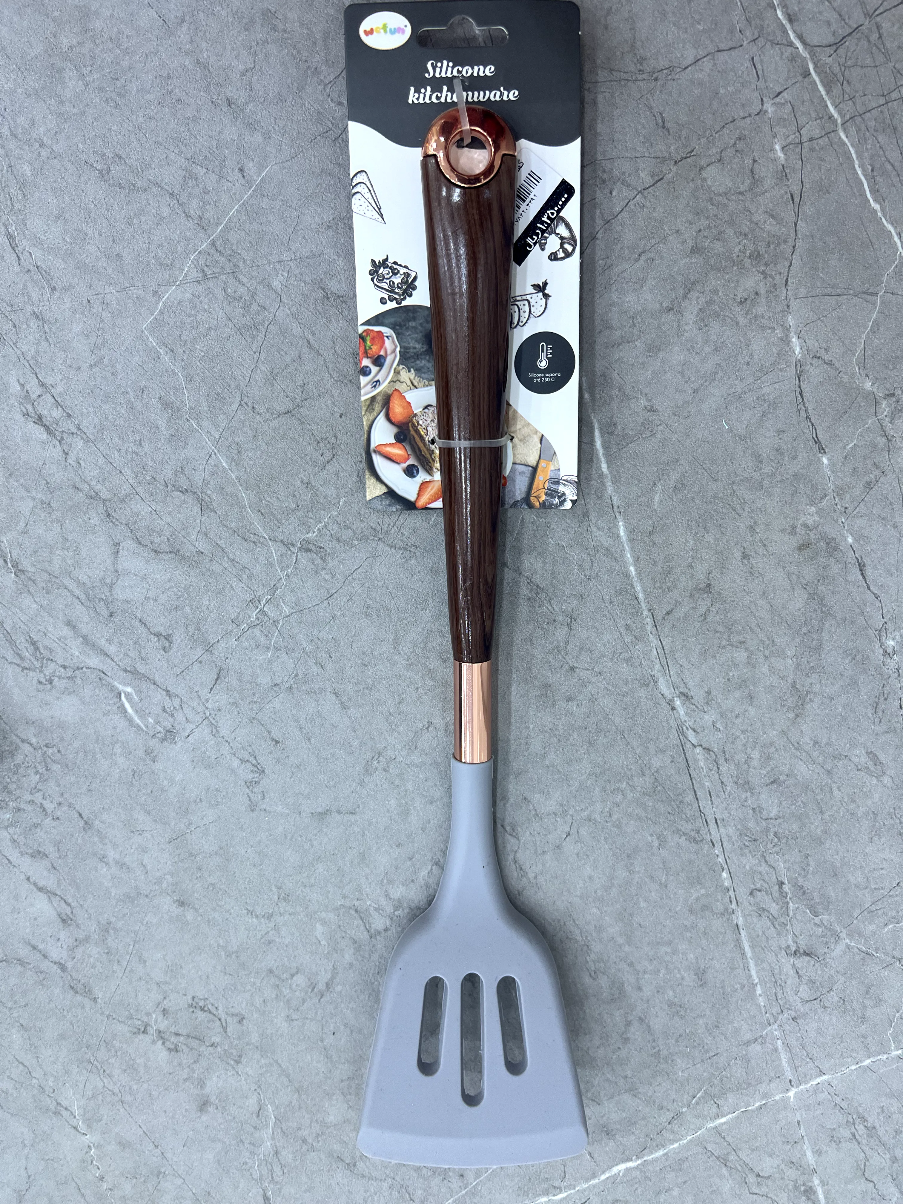 کفگیر  خاکستری دسته چوبی 3116-26