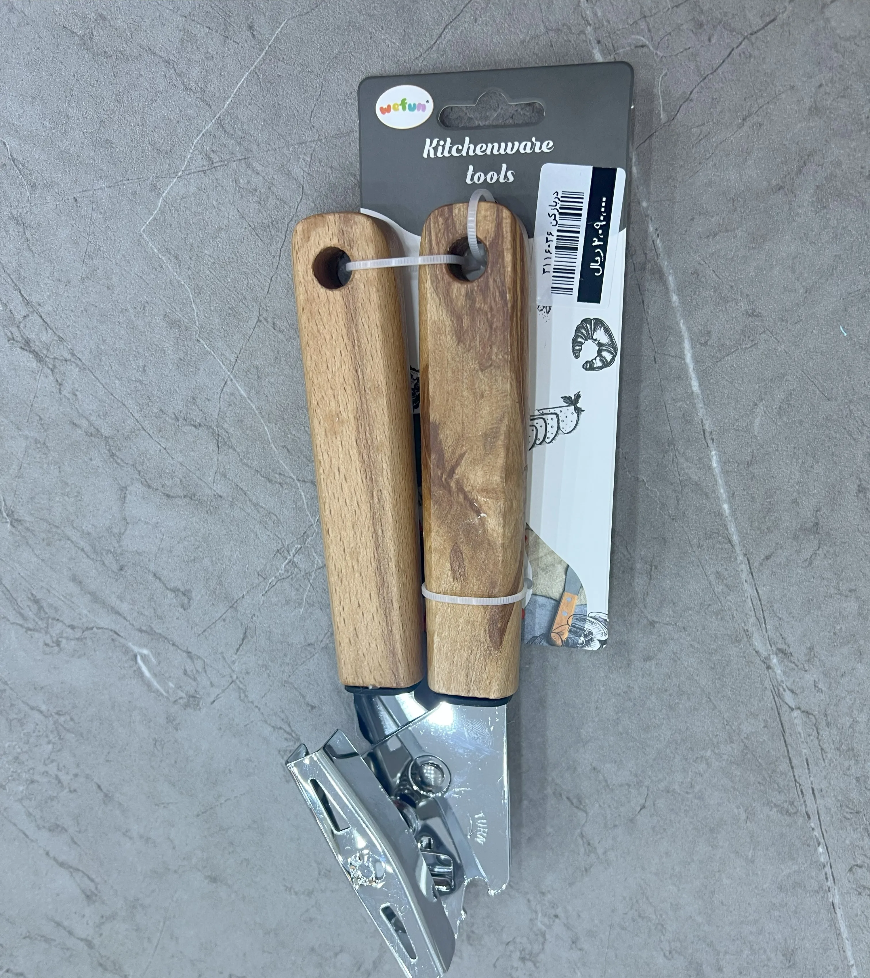دربازکن استیل دسته چوبی 3116-36
