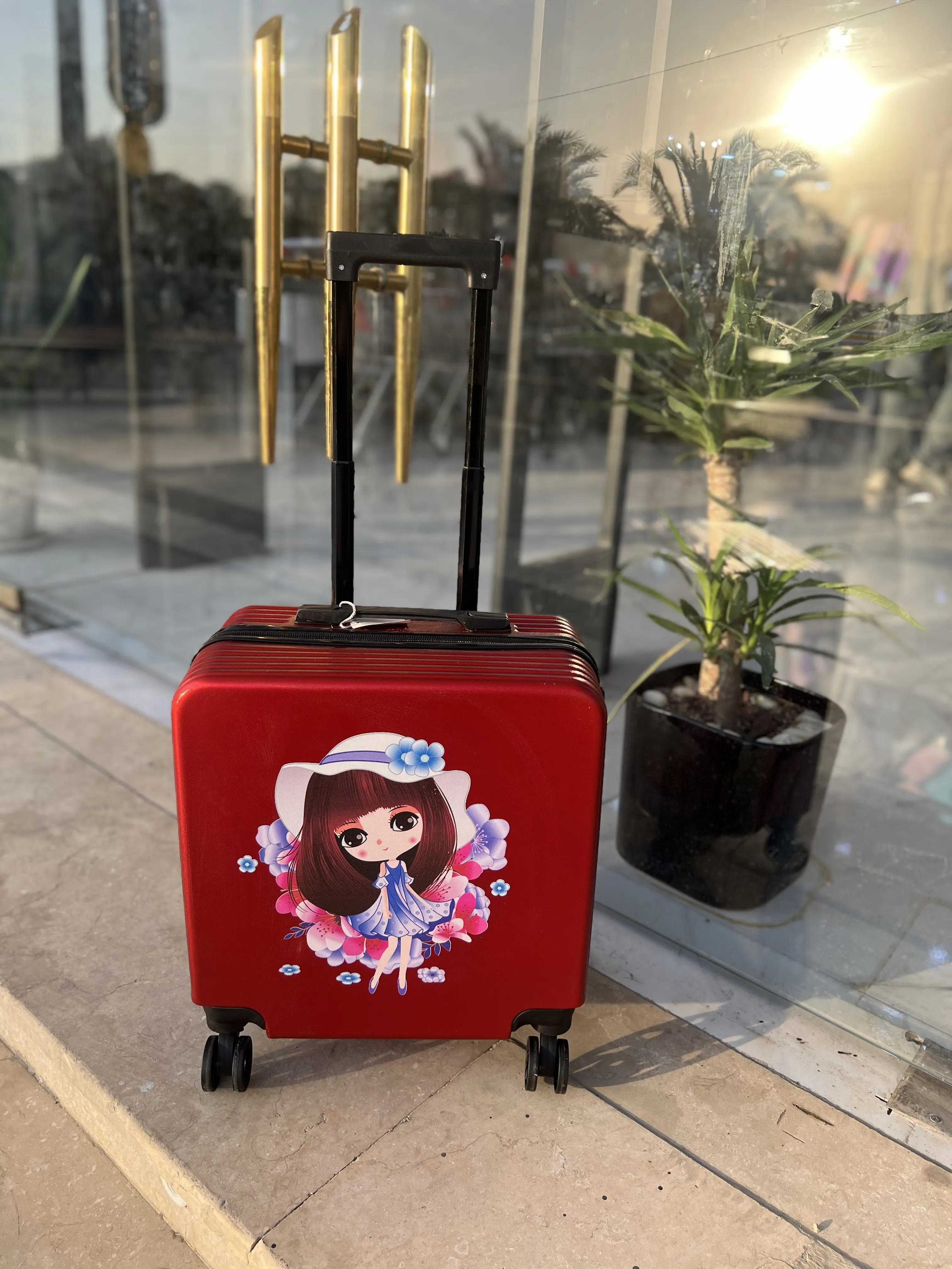 چمدان کودک عروسکی قرمز 0757-3