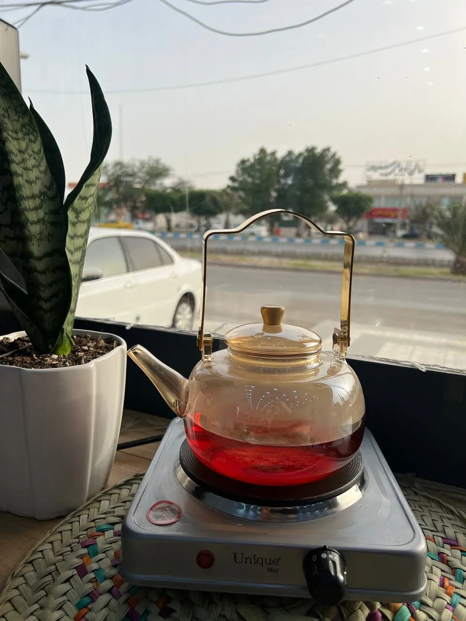 قوری پیرکس دسته فلزی عسلی 1794-23